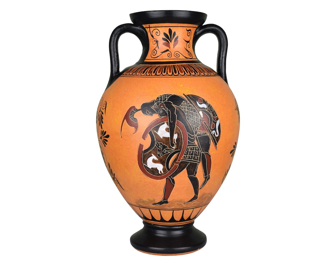 レア ✴︎ アンティークポジャギ ✴︎ 約110cm アキレウスの遺体を運ぶアイアス アンフォラの花瓶 古代ギリシャの陶器