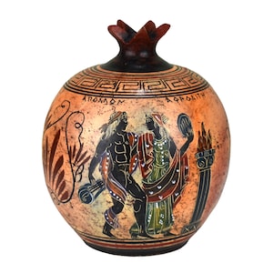 Ceramic pomegranate ancient Greek Pottery Apollo and aphrodite symbol of good fortune luck