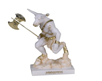 Minotaur Bull head  Demon Greek Statue Sculpture Theseus Myth 6.7 inches
