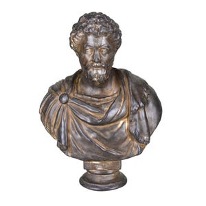 Emperor Marcus Aurelius Roman Stoic philosopher bust head portrait sculpture statue plaster bronze color decor