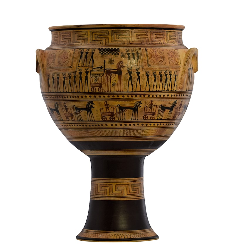 The Dipylon krater Geometric period Vase Ancient Greek Pottery Etsy
