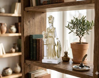 Athena Minerva Goddess Statue - Greek Roman Mythology Cast Marble Sculpture, Wisdom Goddess Figure, Altar Decor, Classical Art, 10 Inches