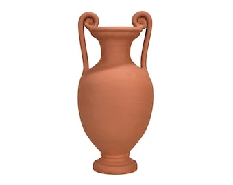 古代ギリシャの陶器の絵付け壺（アンフォラ）。古風な手作りのレプリカ