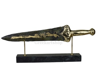Mycenaean dagger sword ancient greek Real Bronze Metal art sculpture museum copy