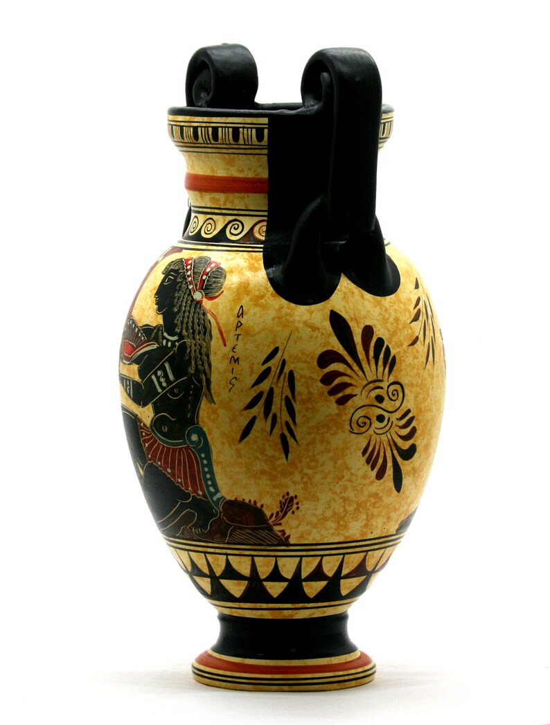 Amphora Vase Goddess Diana Artemis /& Athena Ancient Greek Pottery Ceramic **Free Shipping and Free Tracking Number**