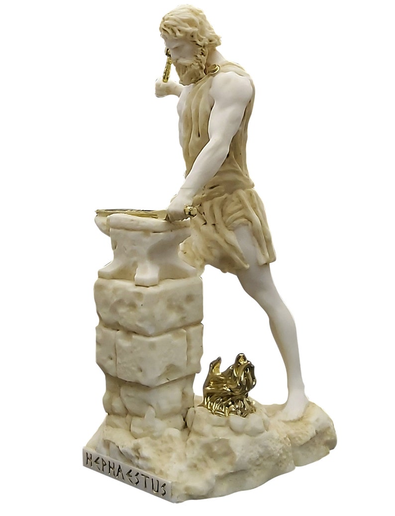 Hephaestus Greek Olympian God of Fire Statue Sculpture Figure Etsy