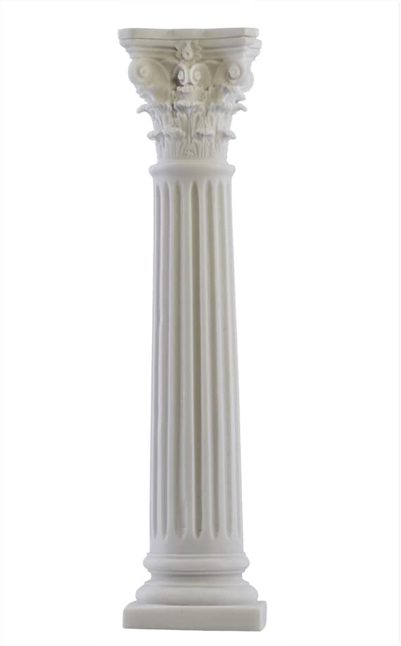神殿のような装飾的コリント式柱 コリント式柱 柱 古代ギリシャ・ローマ建築 鋳造大理石 15.75インチ
