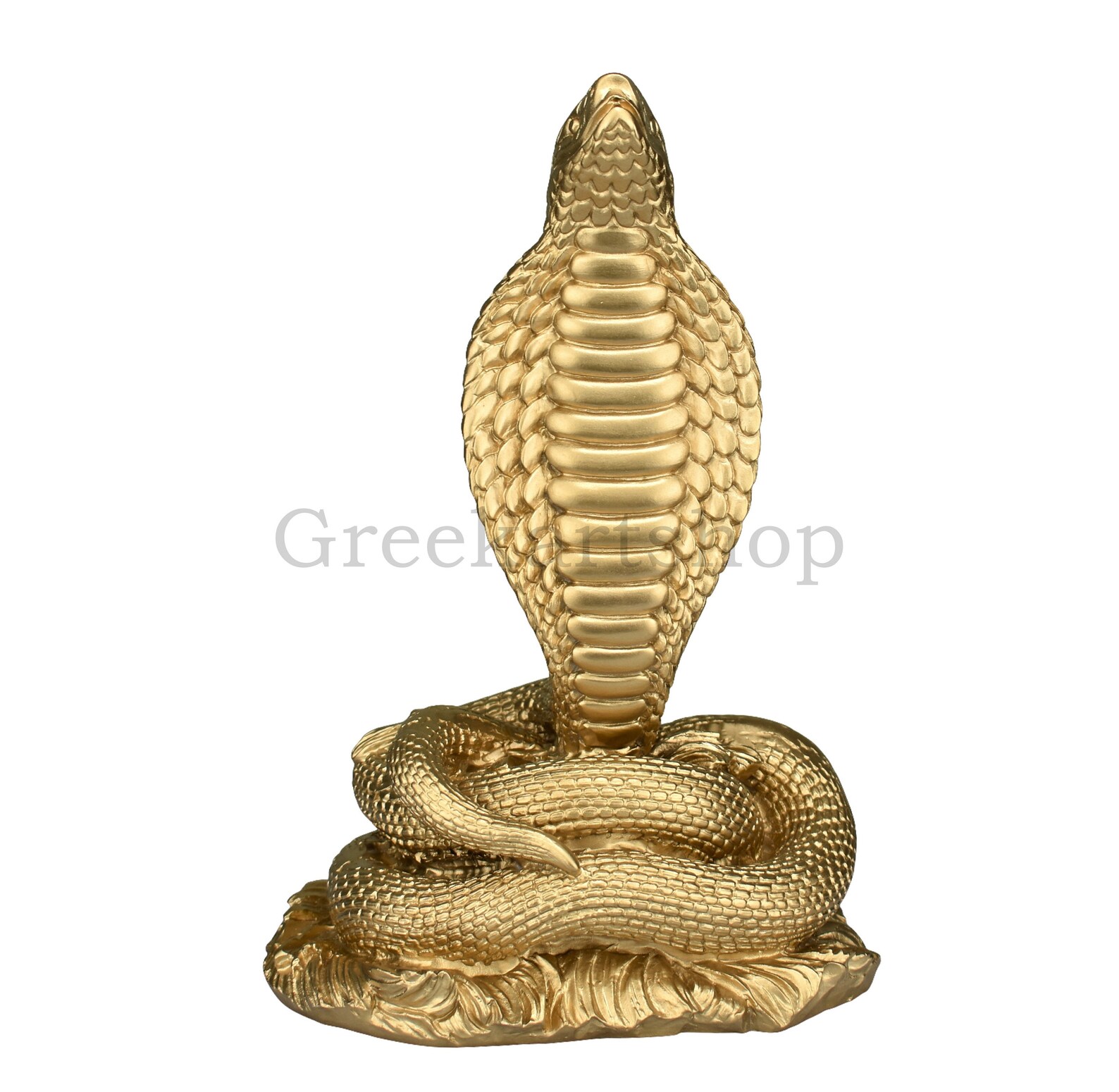 King Cobra Snake Serpent Statue Sculpture Cast Marble Gold Etsy