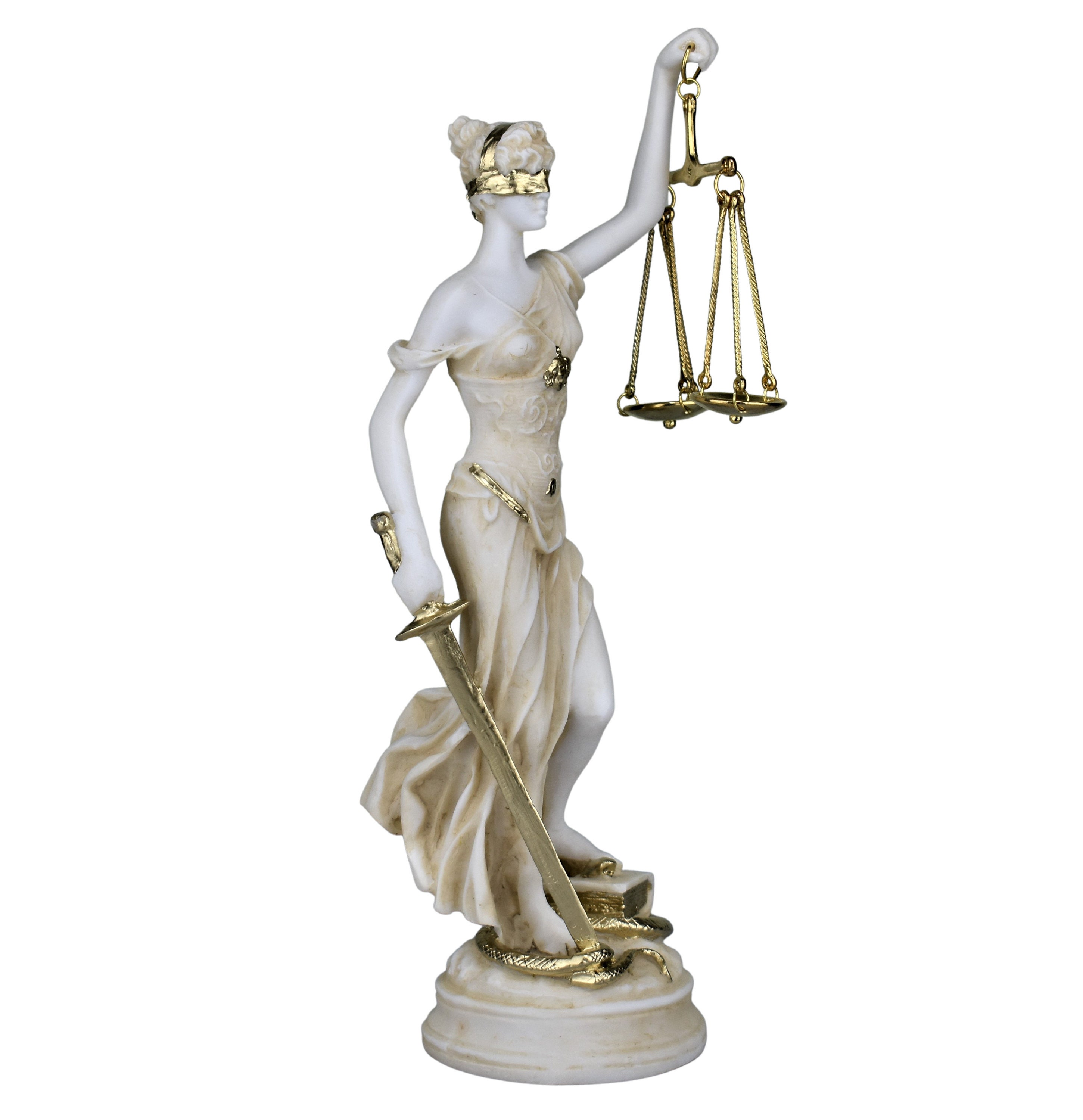 Themis Greek Roman Blind Justice Law Goddess Cast Marble