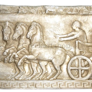 Apobates Race chariot panathenaic festival relief Wall decor Sculpture ancient Greece museum copy
