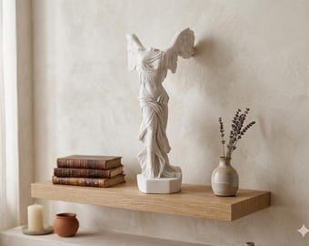 Estatua de Nike de Samotracia, escultura de la diosa alada de la victoria, decoración de la mitología griega, arte en mármol fundido, adorno de la antigua Grecia, 35,5 cm (14 pulgadas)
