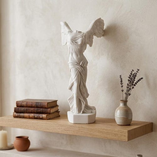 Statue de Nike de Samothrace, sculpture ailée de la déesse de la victoire, déco mythologie grecque, art en marbre coulé, ornement de la Grèce antique, 35 cm