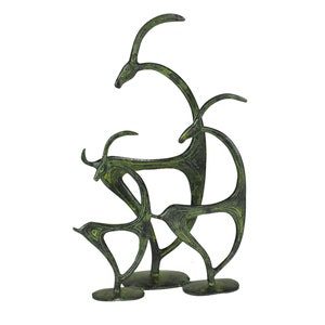 Aegagrus kri-kri abstract  Cretan goat Ibex symbol of minoan crete Statue Sculpture real bronze