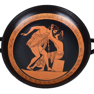 Homosexual Love Gay Sex painting ceramic Kylix vase Ancient Greece Greek Pottery