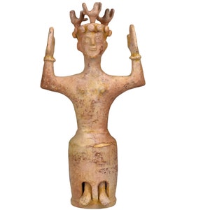 Minoan Goddess of nature mother earth knossos  Greek terracotta sculpture decor museum copy