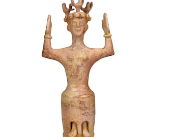 Minoan Goddess of nature mother earth knossos  Greek terracotta sculpture decor museum copy