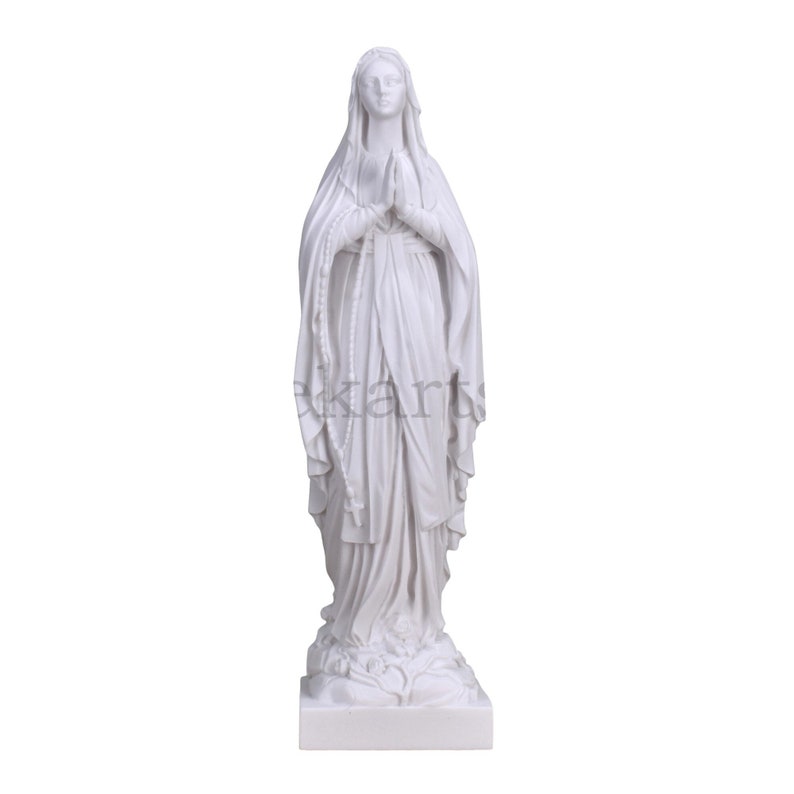 Our Lady Blessed Virgin Mary Greek Cast Marble Statue Sculpture 15.75 inches 40 cm image 1