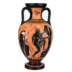 Amphora Myth of Sisyphus vase amphora Persephone and god Hermes  Ancient Greek Pottery Ceramic