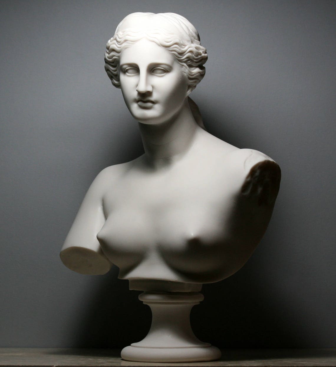 Goddess APHRODITE Venus de Milo Bust Head Cast Marble Statue image 1