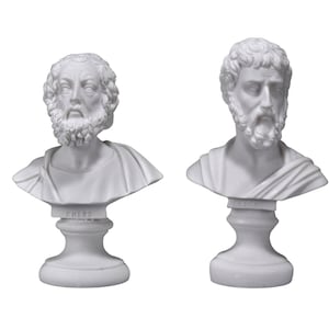 Poet HOMER and tragedian Writer Sophocles  SET of 2  Ancient Greek Bust head Sculpture