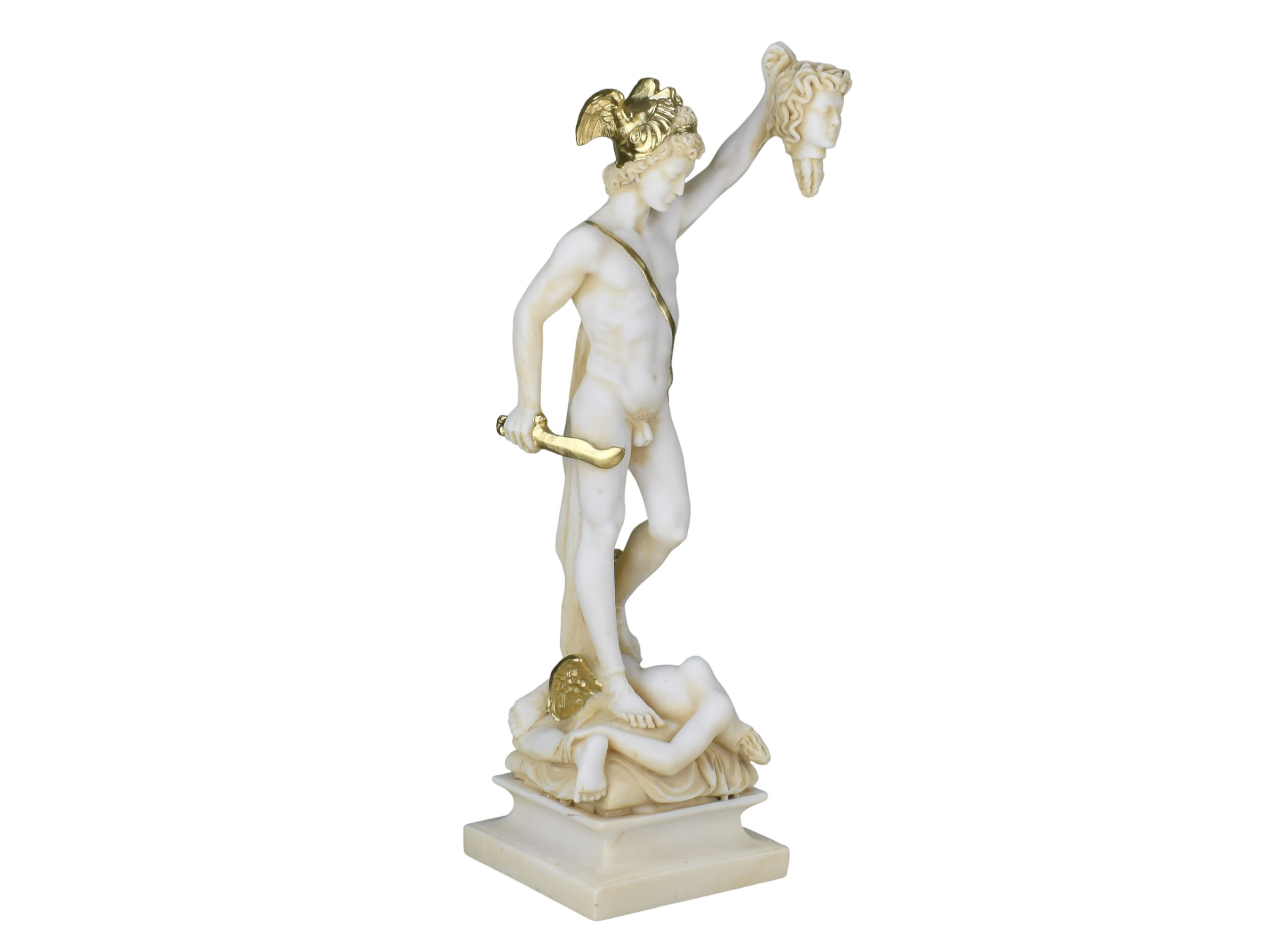 ゴルゴンの頭を持つペルセウス メデューサ 鋳造大理石 美術館複製 彫像