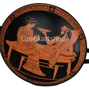 goddess Persephone and Hades in the underworld Kylix ancient greek vase copy