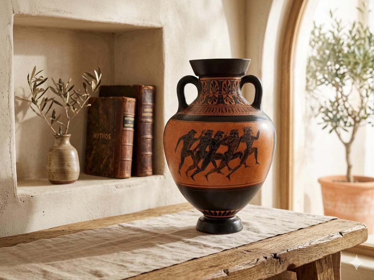 パナシナイコ賞ランナーアスリートアンフォラ花瓶古代ギリシャ陶器女神