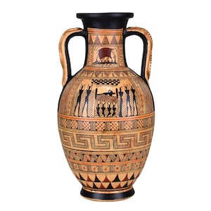 Ancient Greek Ceramic Vase Amphora snakes handle Geometric Art Pottery Greece