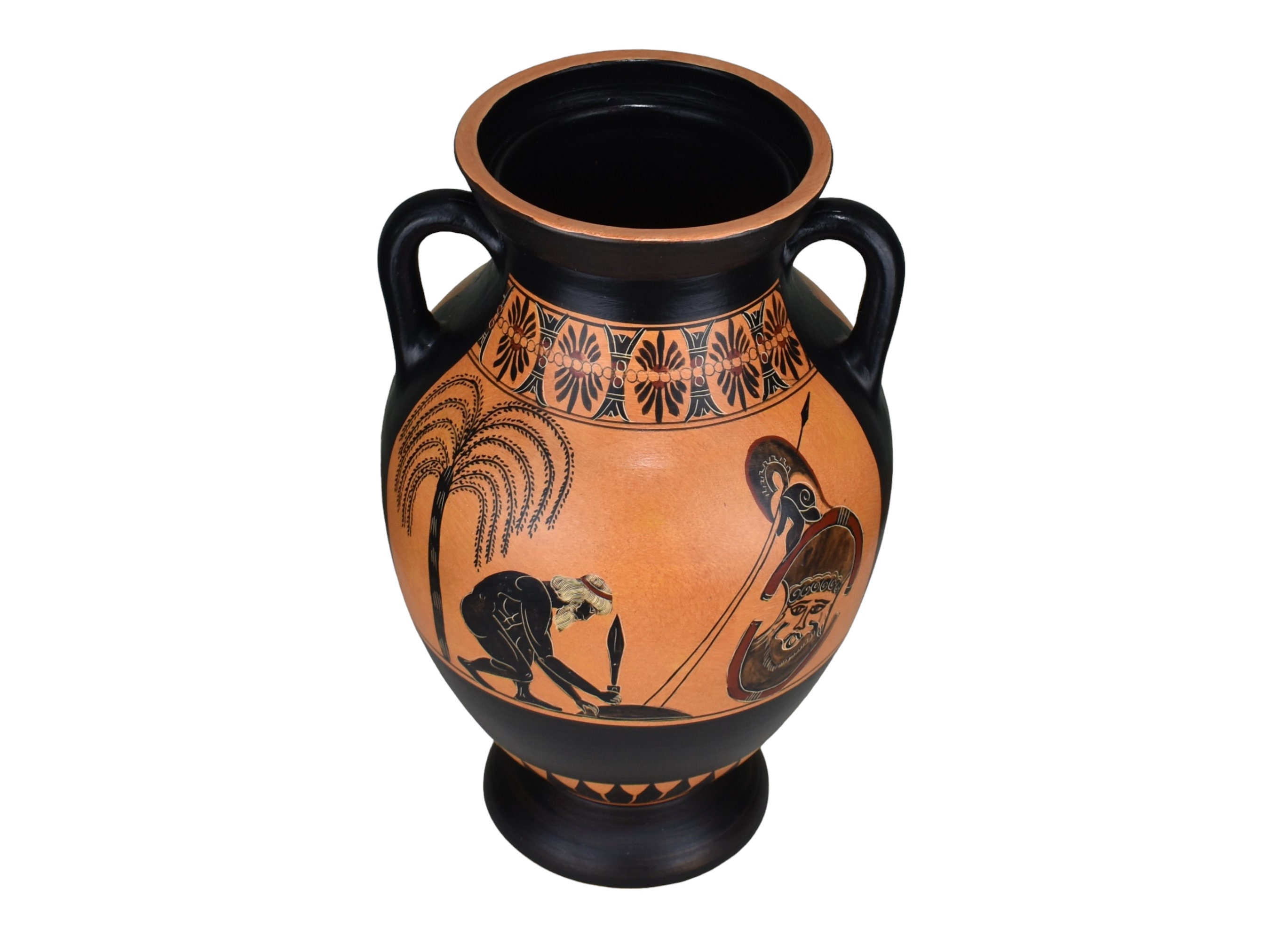 アイアスの自殺 花瓶 アンフォラ 古代ギリシャ陶器 陶磁器博物館 複製