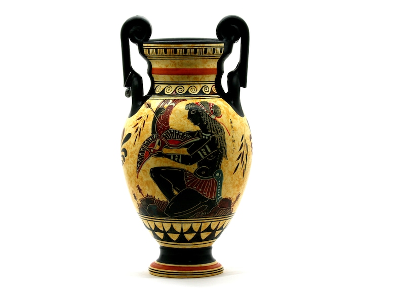 Amphora Vase Goddess Diana Artemis /& Athena Ancient Greek Pottery Ceramic **Free Shipping and Free Tracking Number**