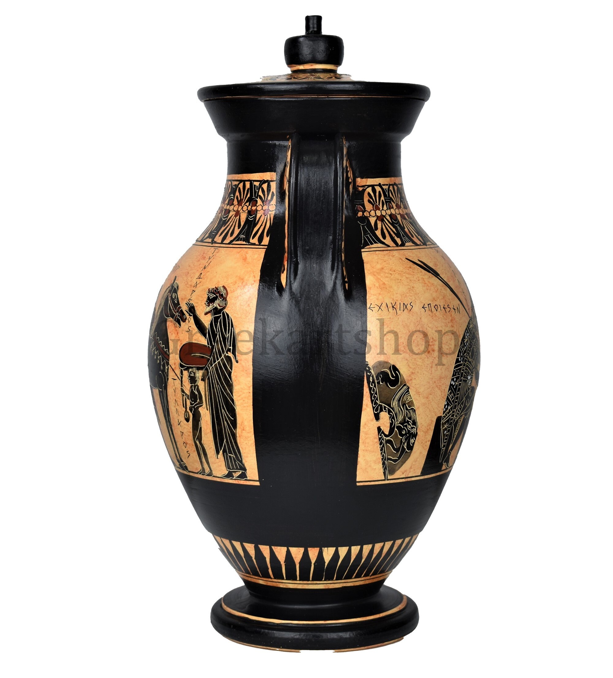 ギリシャハンドメイド陶器　24K 金彩　花瓶 ギリシャハンドメイド陶器 24K 金彩 花瓶