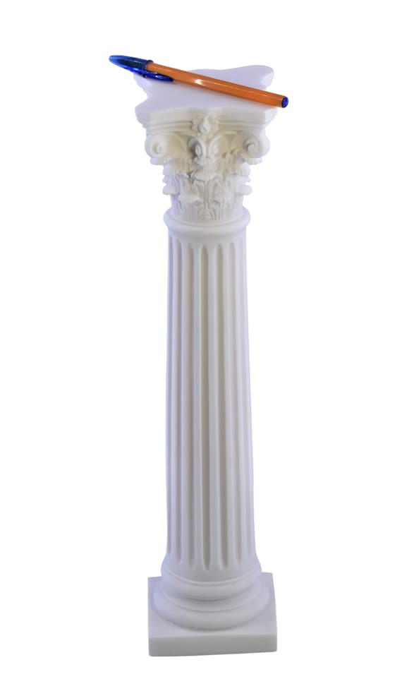 コリント式柱 柱 古代ギリシャ・ローマ建築 鋳造大理石 15.75インチ