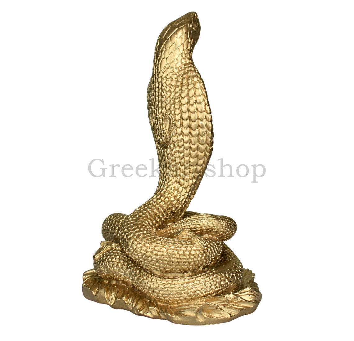 King Cobra Snake Serpent Statue Sculpture Cast Marble Gold Etsy