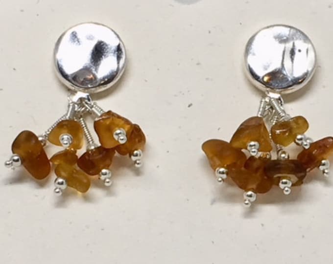 Featured listing image: Genuine Sea Glass Earrings  - Sterling Silver Earrings with Delicate and Detailed Frosted Brown Sea Glass Gems!