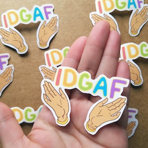 IDGAF Rainbow Sticker | Matte Vinyl | Waterproof Sticker |
