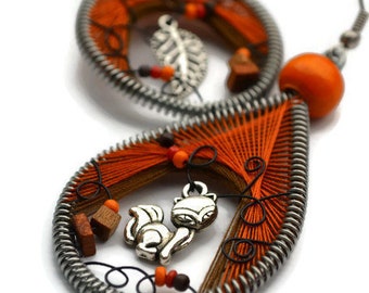 Fox lovers gift/ Fox earrings/ Fox jewelry/ Gift for fox lovers/ Forest jewelry/ Fox gifts/ Red Fox Earrings/ Animal Earrings Forest jewelry