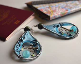 Airplane earrings/ travel earrings/ wanderlust jewelry/ Stewardess Gift/ Traveling gift/ Aeroplane Earrings/ Hostess Jewelry/ adventure gift