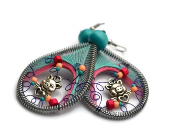 Pig Earrings/ pig jewelry/ pig charm/ animal earrings/ Miniature Cute animal jewelry/ Pet lover gift/ big pink earrings/ sweet earrings