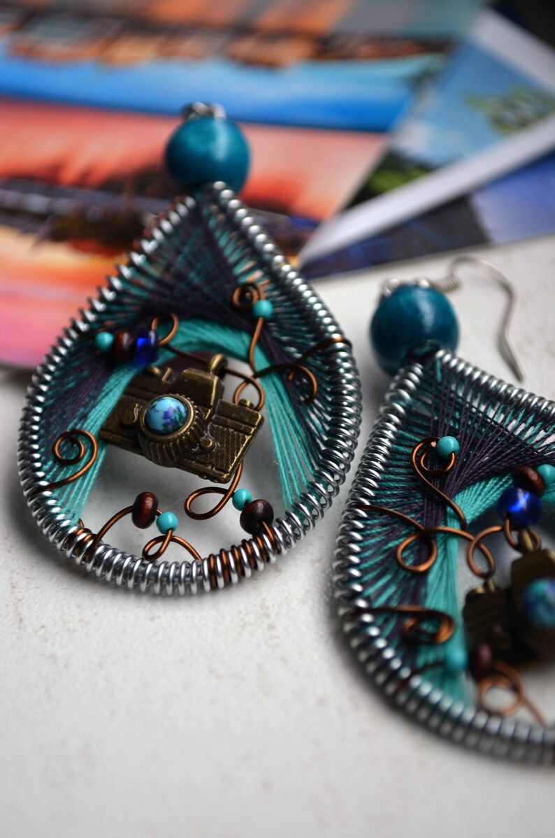 Camera Earrings / Photographers Gift / Travel Earrings / Etsy