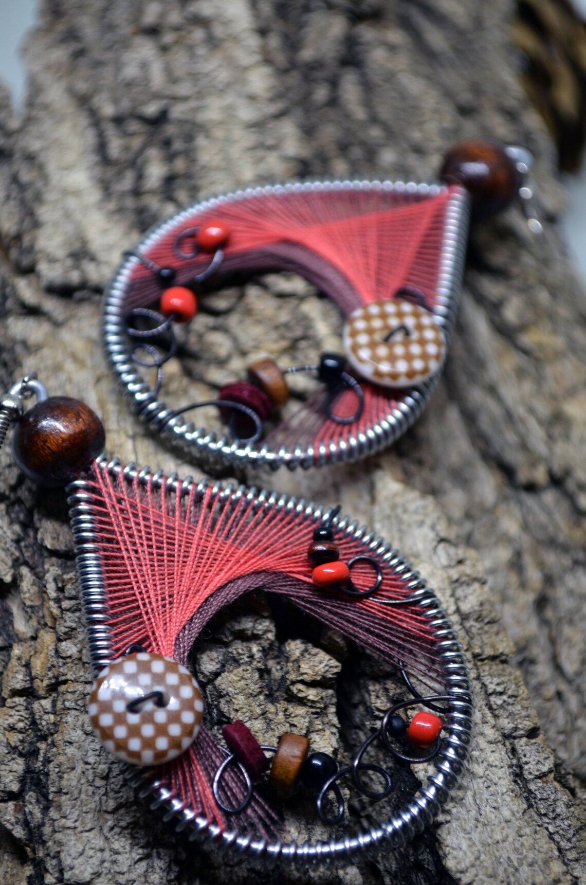Multicolored Statement Jewelry Set, Necklace & Earrings, Handmade Polymer Clay