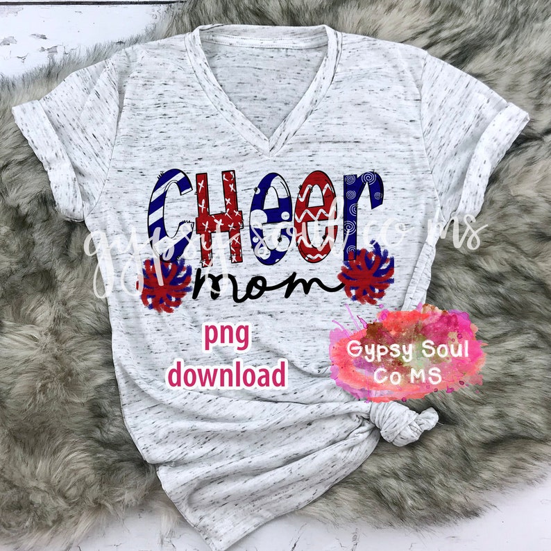 Cheer Mom Red and Blue PNG DOWNLOAD - Etsy