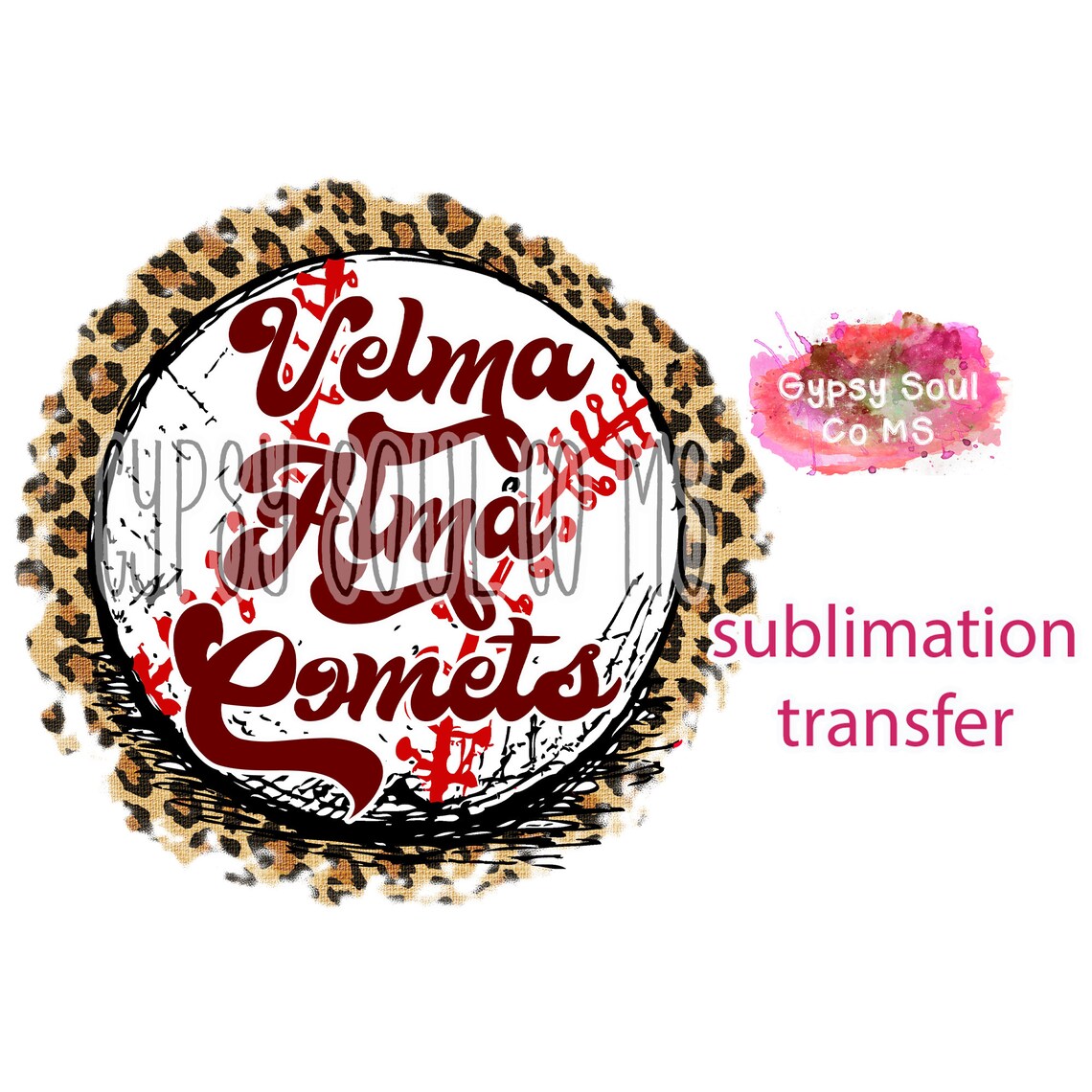 Velma Alma l Comets l Baseball l Leopard l SUBLIMATION Etsy