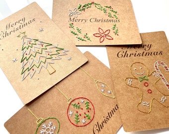 DIY Paper Embroidery Christmas Cards