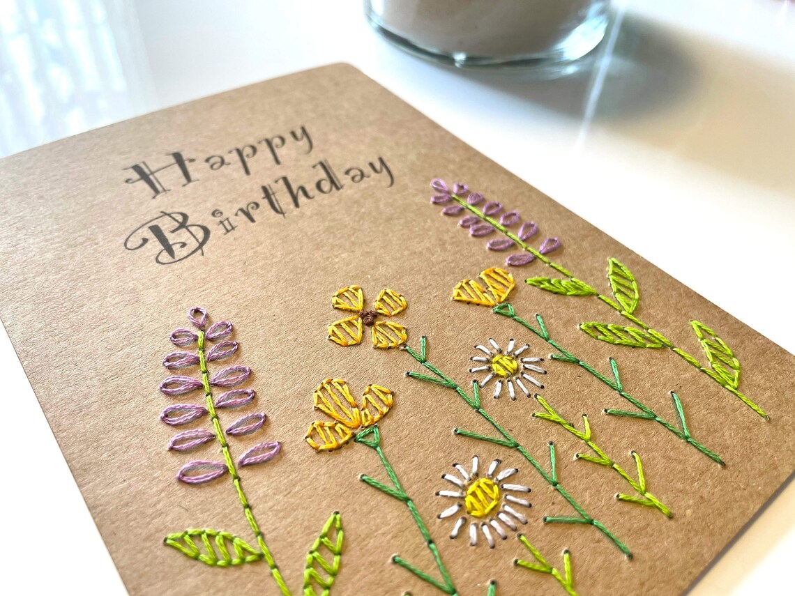 DIY Paper Embroidery Mother's Day Cards Flowers and Etsy