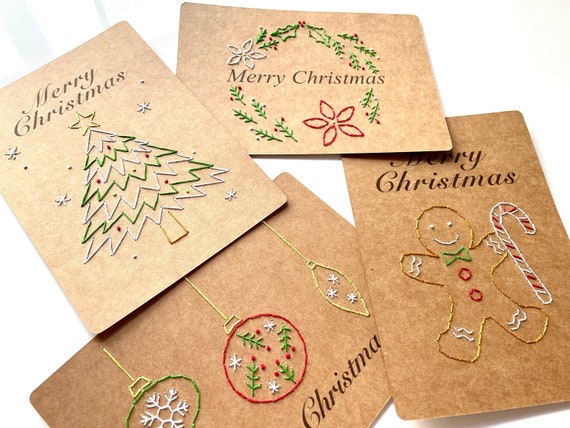 DIY Paper Embroidery Christmas Cards 
