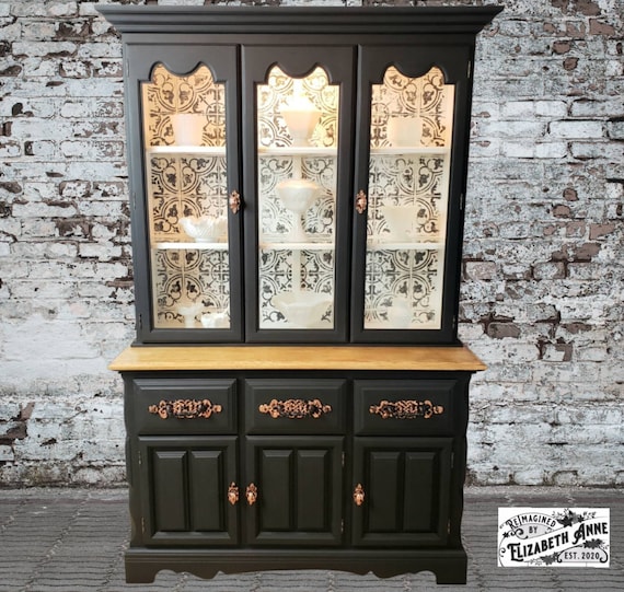 Black and white china cabinet discount