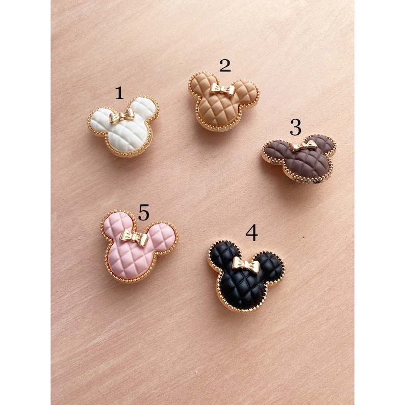 Gold Mouse Ears Shoe Charm image 2