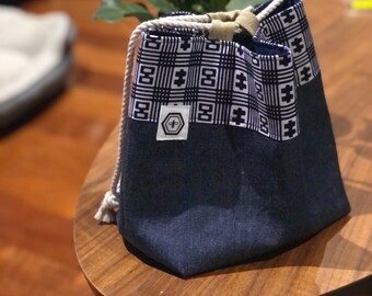 Japanese vintage kimono fabric rice bag “komebukuro bag “