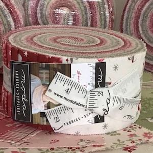 A Very Sweet Christmas Jelly Roll by Bunny Hill Designs for Moda Fabrics, (40) 2 1/2&quot; Precut Cotton Quilt Strips, (30) Different Prints