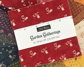 Garden Gatherings Charm Pack by Primitive Gatherings for Moda Fabrics, (42) 5 quot Precut Cotton Quilt Squares, Primitive Gatherings Fabric